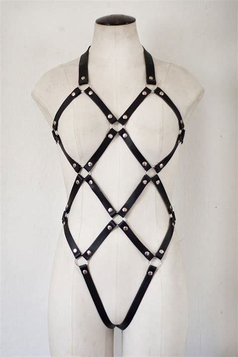 female breast harness|Full Body Leather Harness & BDSM Gear for Women .